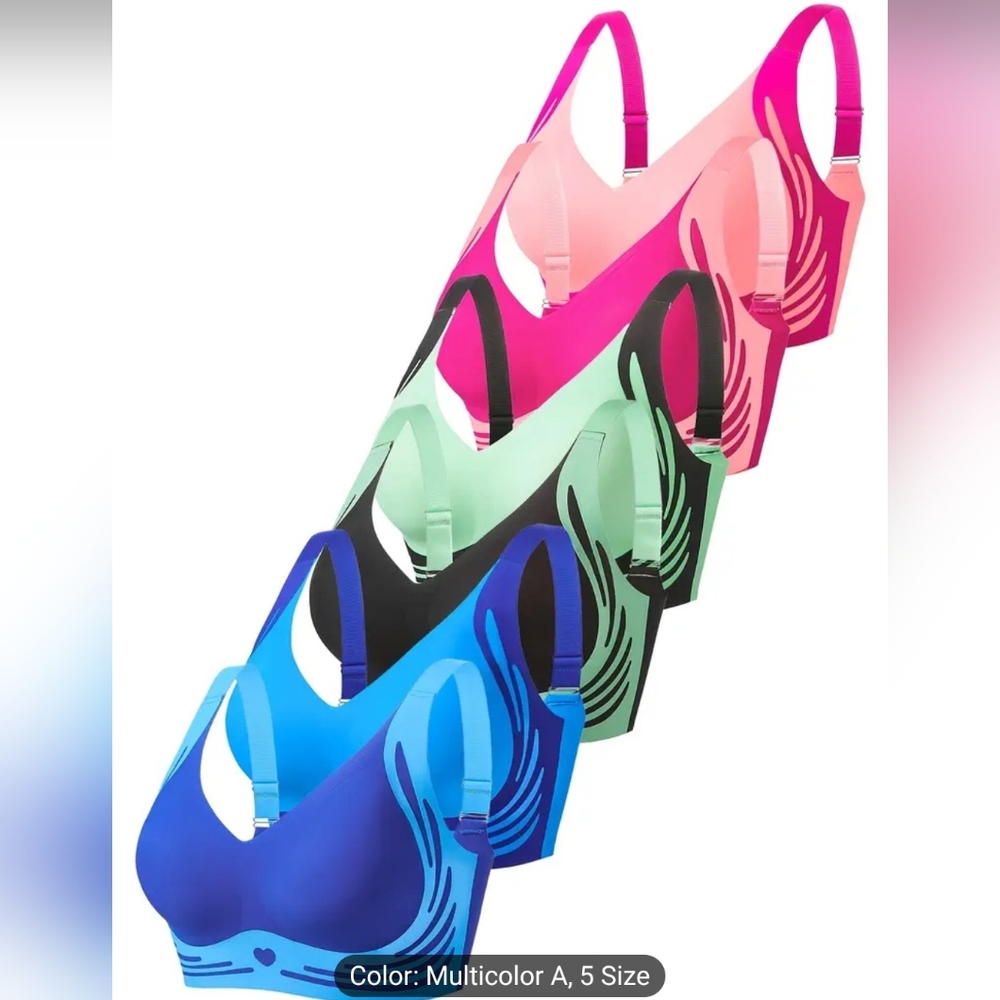 New 6 Piece Seamless Lifting Anti Gravity Plus Sz Bras 4XL